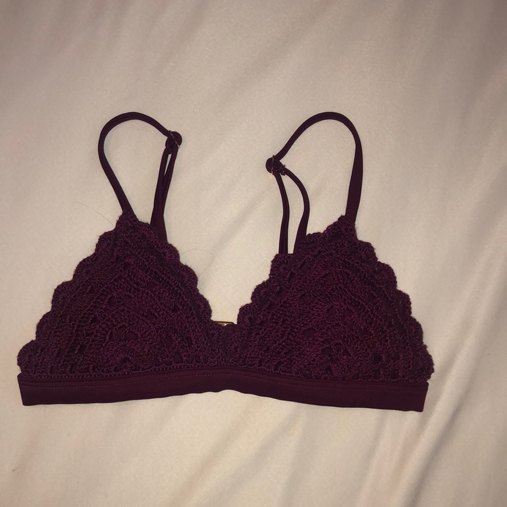 Maroon knit Bikini Top!